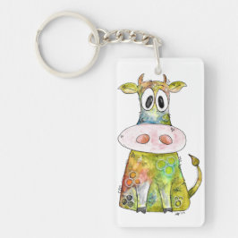 Cute Whimsic Colorful Cow