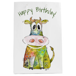 Cute Whimsic Colorful Cow