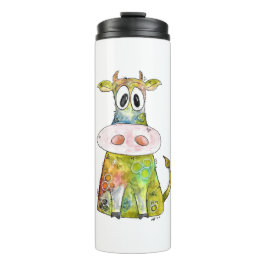 Cute Whimsic Colorful Cow