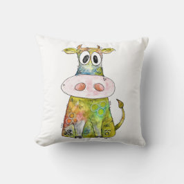 Cute Whimsic Colorful Cow Kudde