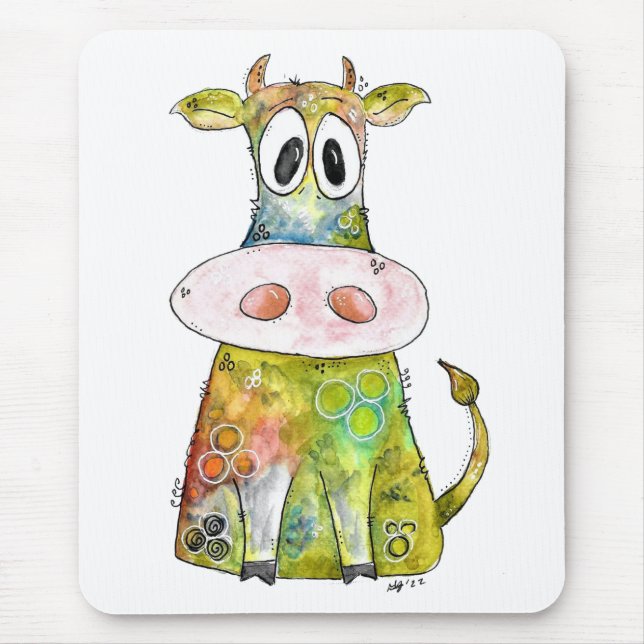 Cute Whimsic Colorful Cow Musmatta (Framsidan)