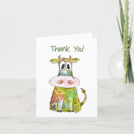 Cute Whimsic Colorful Cow Tack Kort