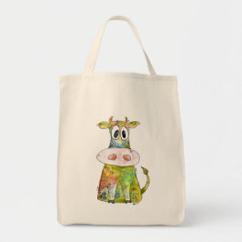 Cute Whimsic Colorful Cow Tygkasse