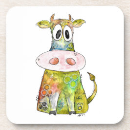Cute Whimsic Colorful Cow Underlägg