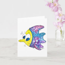 Cute Whimsic Colorful Fish Kort