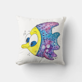 Cute Whimsic Colorful Fish Kudde
