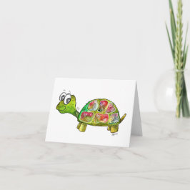 Cute Whimsic Colorful Turtle Kort