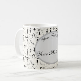 Cute Whimsic Playful Slinky Svarta katter Kaffemugg