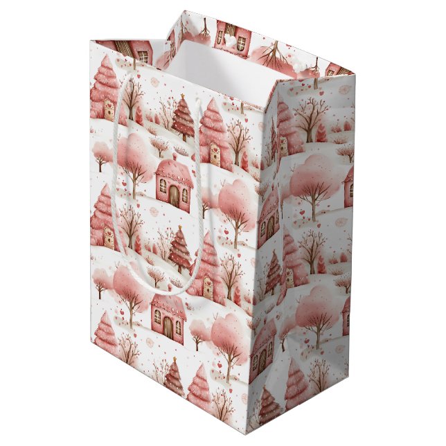Cute Whimsic Rosa Winter Wonderland jul (Baksidan Vinklad)