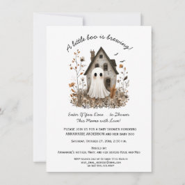 Cute Whimsical Baby Boo håller på att andas babysk Inbjudningar