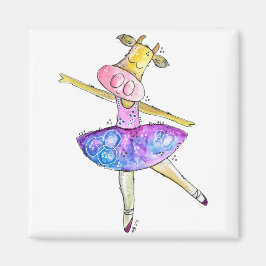 Cute Whimsical Ballerina Cow Magnet