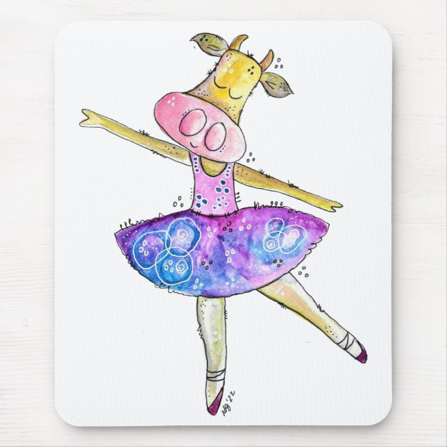 Cute Whimsical Ballerina Cow Musmatta (Framsidan)