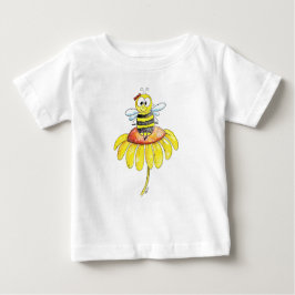Cute Whimsical Bee på en blomma T Shirt