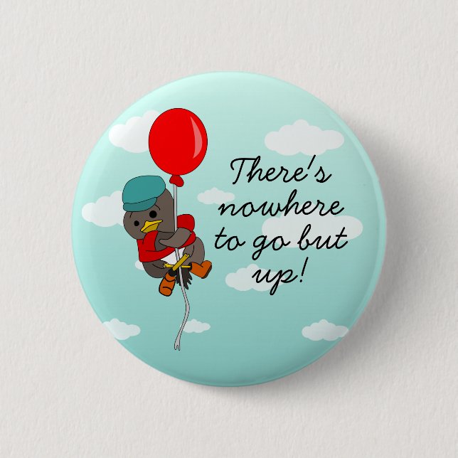 Cute Whimsical Bird & Motivational Quote Knapp (Framsida)
