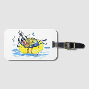 Cute Whimsical Bird on Flyt Bagagebricka