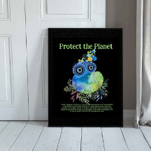 Cute Whimsical Bird, skydda planeten, jorddagen