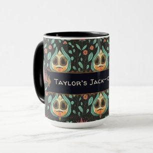 Cute Whimsical Blommigt Skull Anpassningsbar Hallo Mugg