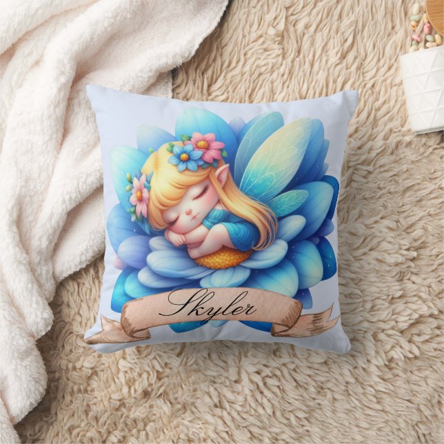 Cute Whimsical Blommigt Sweet Dreams Sleeping Fair Kudde (Filt)