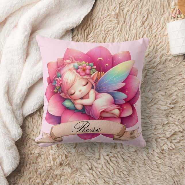 Cute Whimsical Blommigt Sweet Dreams Sleeping Fair Kudde (Filt)
