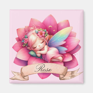 Cute Whimsical Blommigt Sweet Dreams Sleeping Fair Magnet