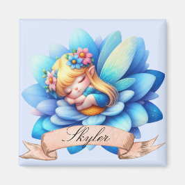 Cute Whimsical Blommigt Sweet Dreams Sleeping Fair Magnet