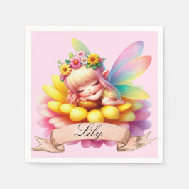 Cute Whimsical Blommigt Sweet Dreams Sleeping Fair Pappersservett