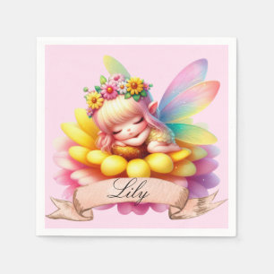 Cute Whimsical Blommigt Sweet Dreams Sleeping Fair Pappersservett