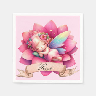 Cute Whimsical Blommigt Sweet Dreams Sleeping Fair Pappersservett