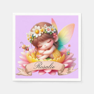 Cute Whimsical Blommigt Sweet Dreams Sleeping Fair Pappersservett
