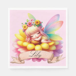 Cute Whimsical Blommigt Sweet Dreams Sleeping Fair Pappersservett