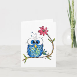 Cute Whimsical Blue Uggla Kort