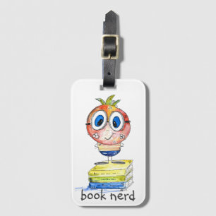Cute whimsical Bok Nerd Bagagebricka