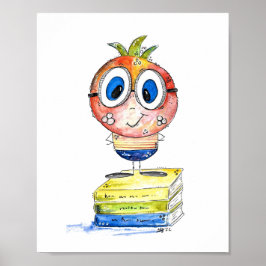 Cute whimsical Bok Nerd Poster