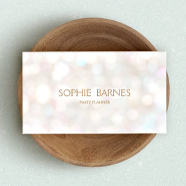 Cute Whimsical Bokeh Event Party Planner Visitkort