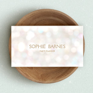 Cute Whimsical Bokeh Event Party Planner Visitkort