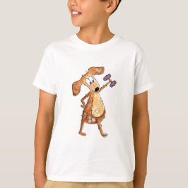 Cute Whimsical Brown-Hund lyftvikt T Shirt