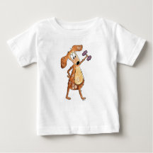 Cute Whimsical Brown-Hund lyftvikt