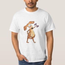 Cute Whimsical Brown-Hund lyftvikt T Shirt