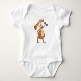 Cute Whimsical Brown-Hund lyftvikt T Shirt