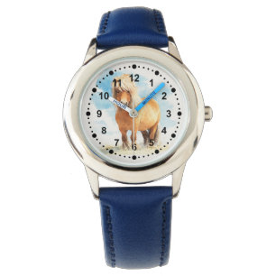 Cute Whimsical Brown Pony Horse Kids Armbandsur