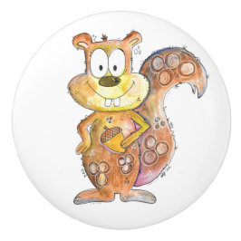 Cute Whimsical Brown Squirrel Knopp