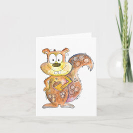 Cute Whimsical Brown Squirrel Kort