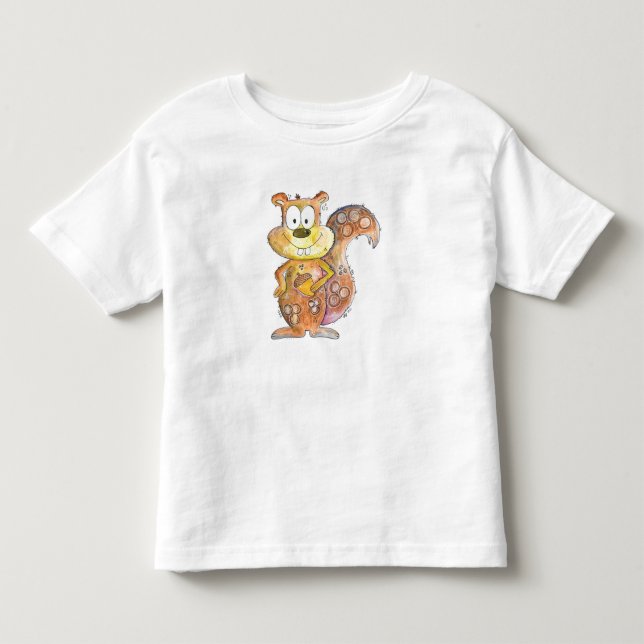 Cute Whimsical Brown Squirrel T Shirt (Framsida)