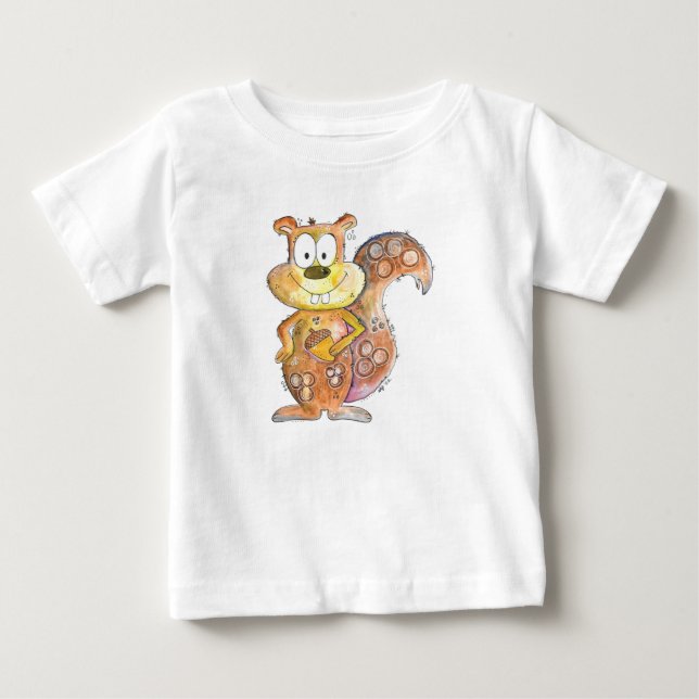 Cute Whimsical Brown Squirrel T Shirt (Framsida)
