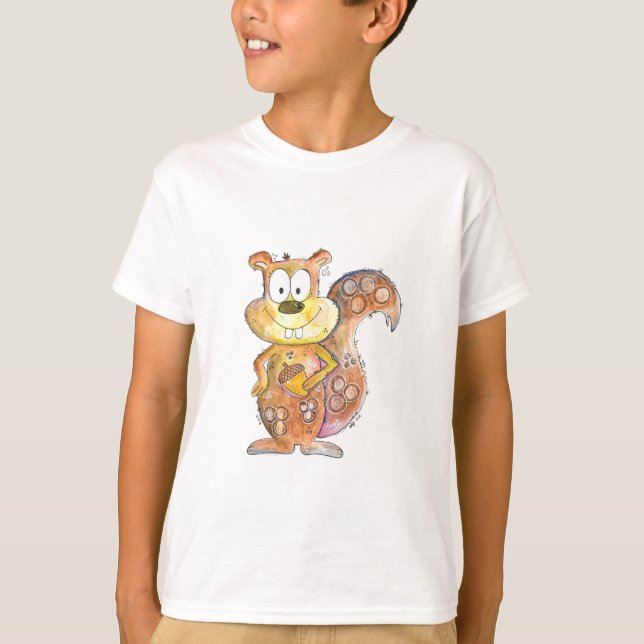 Cute Whimsical Brown Squirrel T Shirt (Framsida)