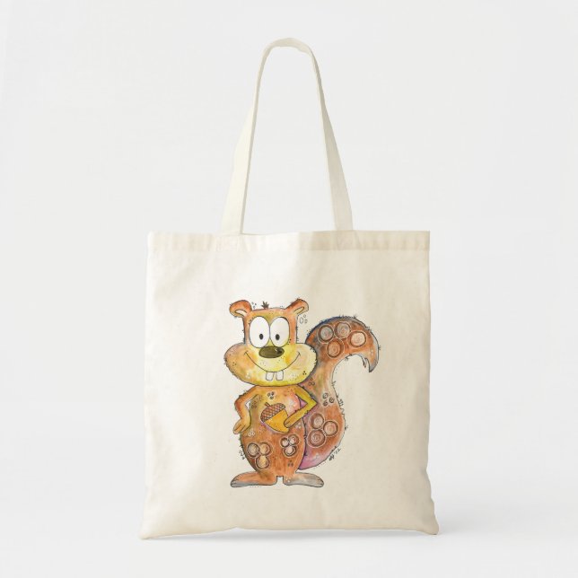 Cute Whimsical Brown Squirrel Tygkasse (Framsidan)