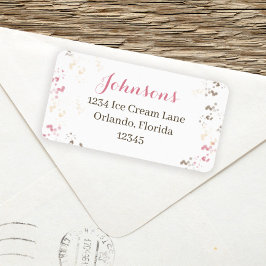Cute Whimsical Calligraphy Sprinkle-Returadress Adressetikett