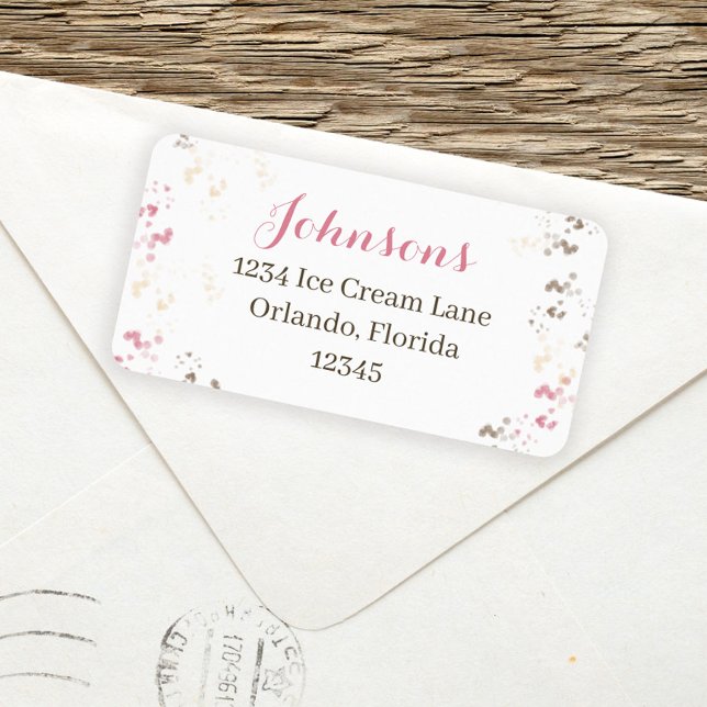 Cute Whimsical Calligraphy Sprinkle-Returadress Adressetikett (Skapare uppladdad)