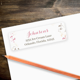 Cute Whimsical Calligraphy Sprinkle-Returadress Returadress Etikett