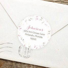 Cute Whimsical Calligraphy Sprinkle-Returadress Runt Klistermärke
